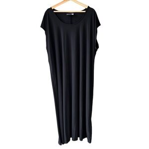 Original Anthony Essential Base Black 3X Petite Maxi Dress. Stretch Knit.
